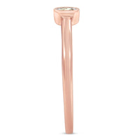 14K Rose Gold Plated .925 Sterling Silver 1/20 Carat Diamond Square Cushion-Shaped Miracle Set Petite Fashion Promise Ring (J-K Color, I1-I2 Clarity) - Size 6