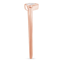 14K Rose Gold Plated .925 Sterling Silver 1/20 Carat Diamond Teardrop Pear-Shaped Miracle Set Petite Fashion Ring (J-K Color, I1-I2 Clarity) - Size 6