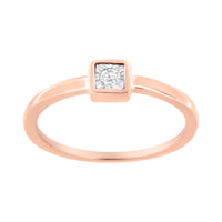 14K Rose Gold Plated .925 Sterling Silver 1/20 cttw Miracle Set Diamond Promise Ring (J-K Color, I1-I2 Clarity) - Size 6