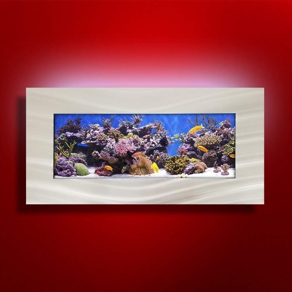2.0 Wall Mounted Aquarium - Skyline - Silver Stainless Steel - BIG FRENCHIES