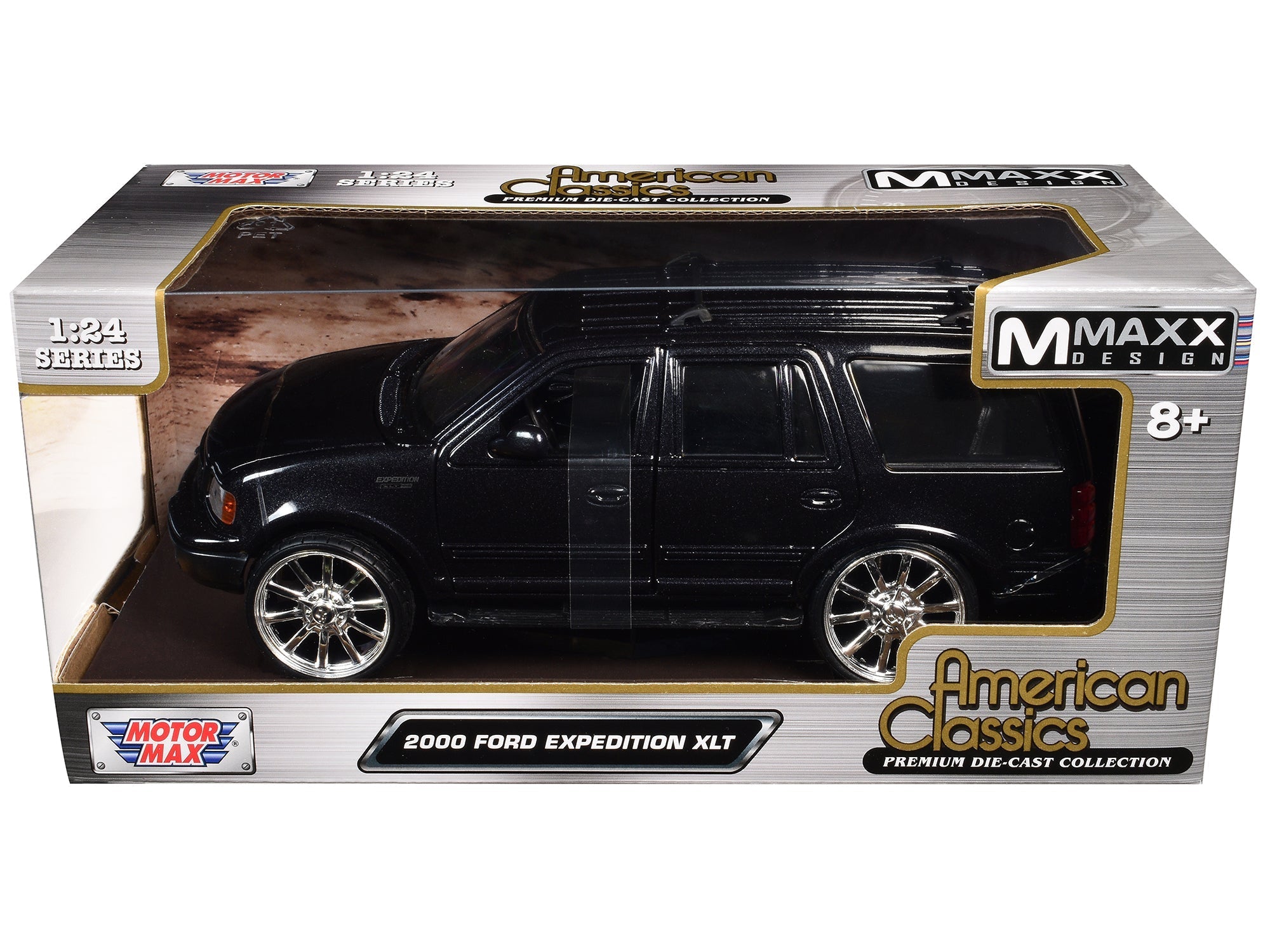 2000 Ford Expedition XLT Black Metallic "Maxx Design" "American Classics" Series 1/24 Diecast Model Car by Motormax  free shipping USA