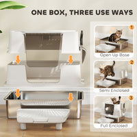 Cat Litter Box ,Top And Side Entry Enclosed Litter Box With Flip Top