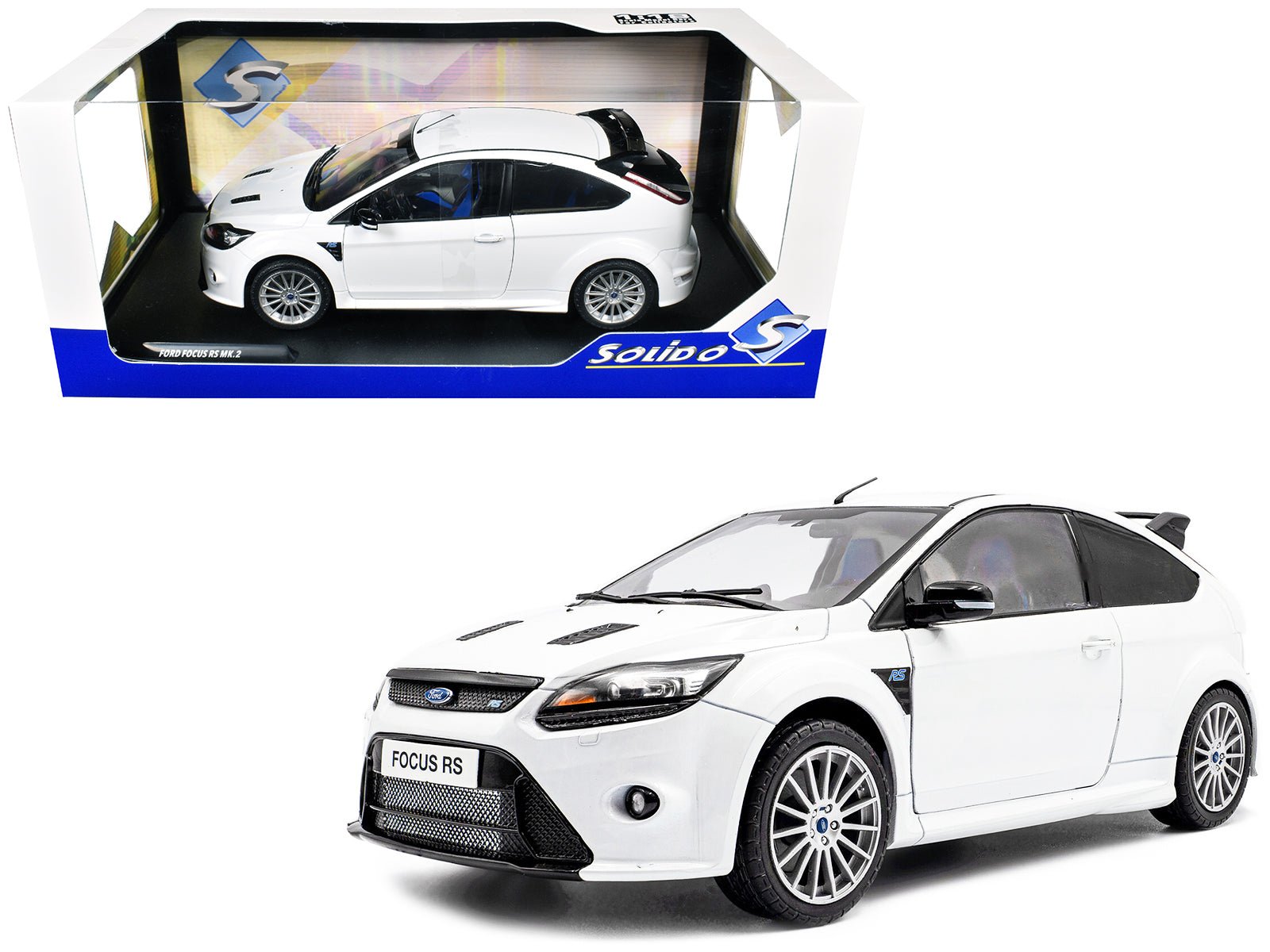 2009 Ford Focus RS MK2 Frozen White 1/18 Diecast Model Car by Solido  free shipping USA