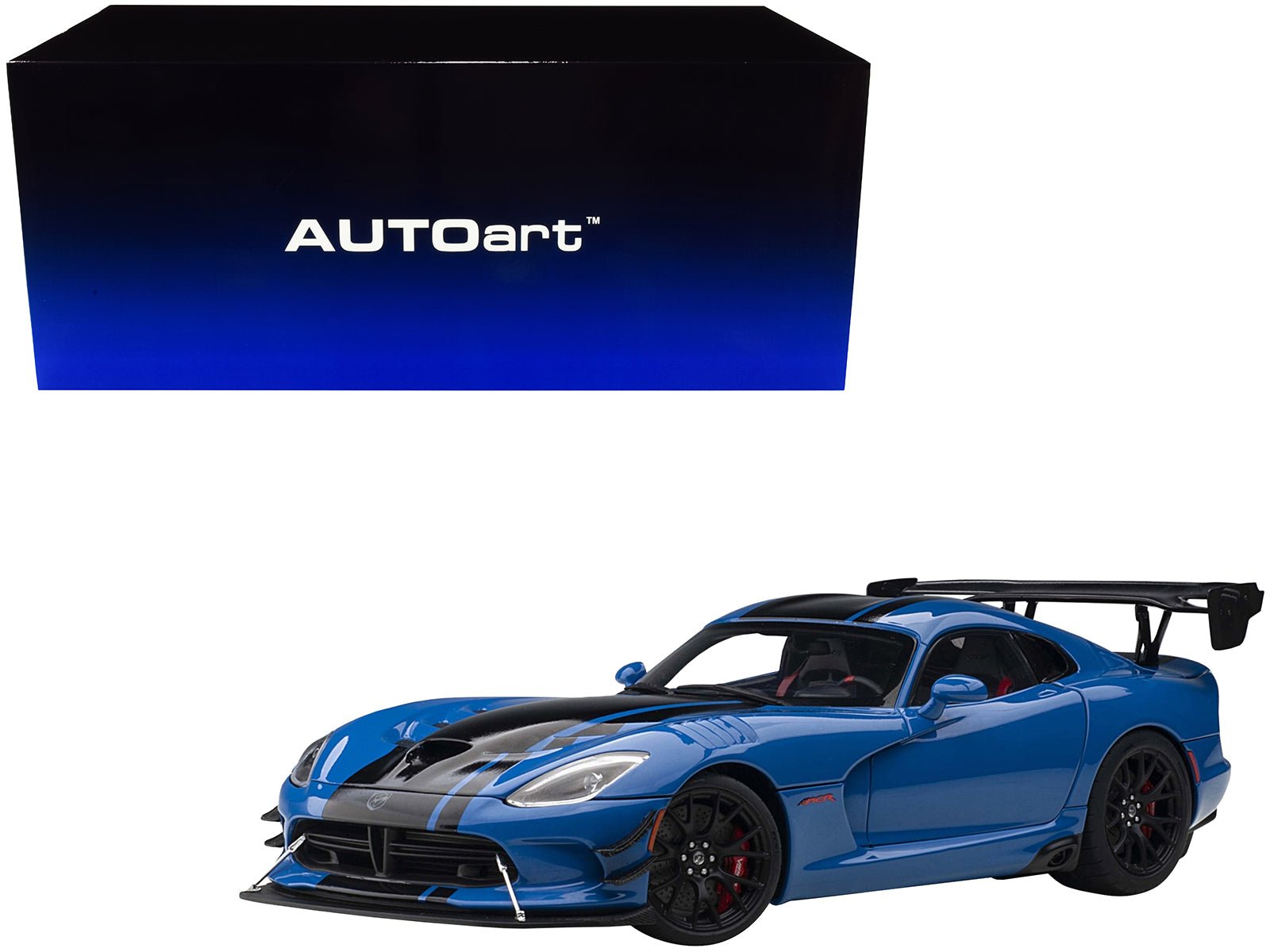2017 Dodge Viper ACR Competition Blue with Black Stripes 1/18 Model Car by Autoart  free shipping USA