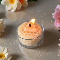 Honeycomb Beeswax Tealight Candles with Bee Embossed - BIG FRENCHIES