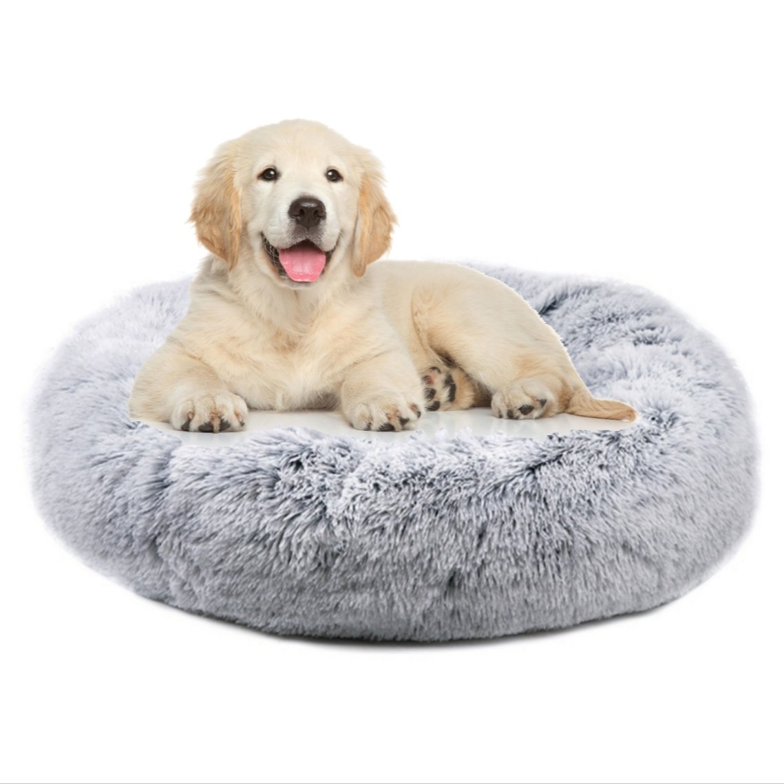 Mr. Peanut's 28" OrthoPlush® Pet Bed - Snowflake White Two Tone - BIG FRENCHIES