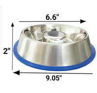 Mr. Peanut's Slow Feed Anti Bloat Dog Bowl with Bonded Silicone Base