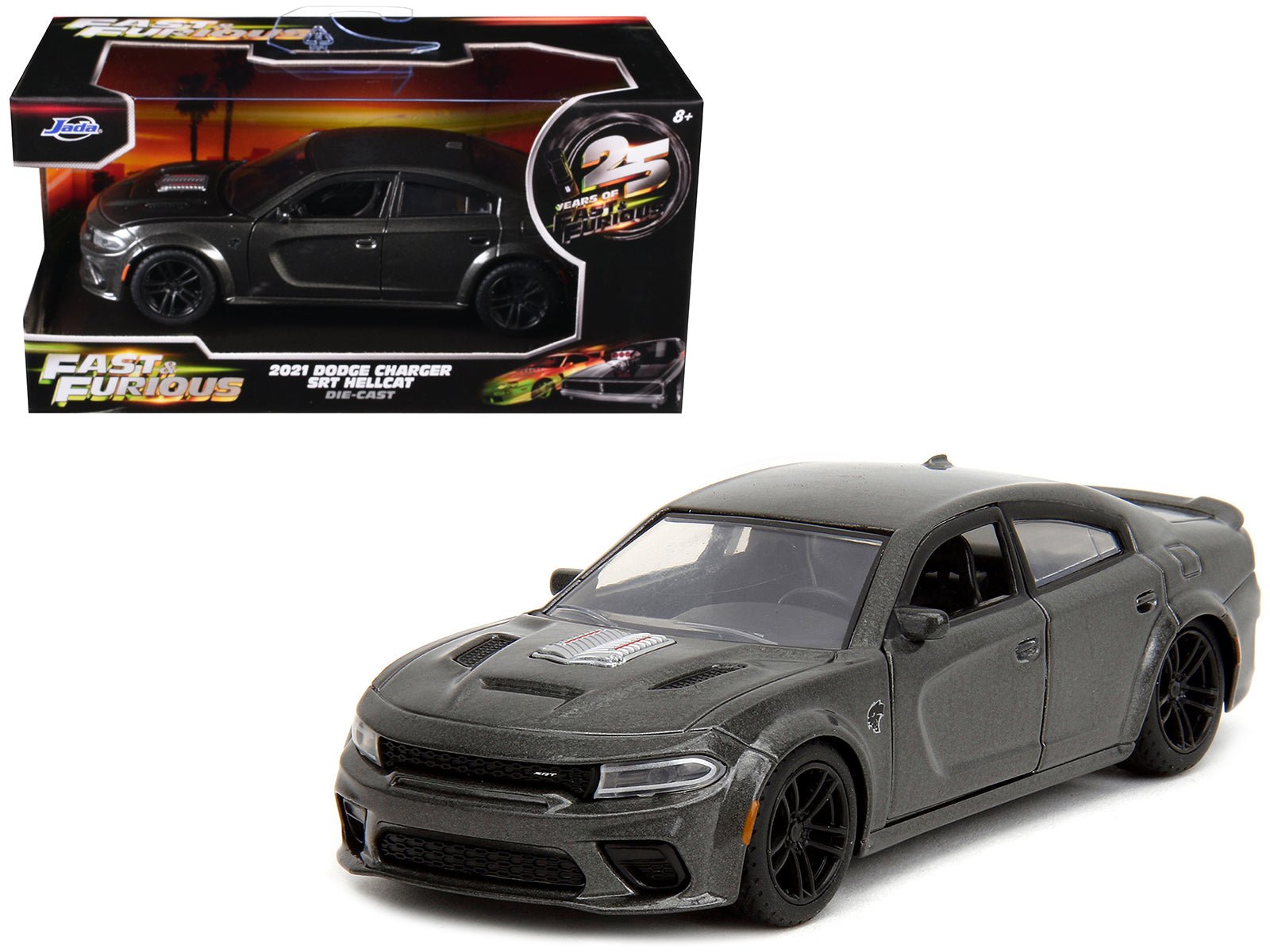 2021 Dodge Charger SRT Hellcat Gray Metallic "Fast X" (2023) Movie "Fast & Furious" Series 1/32 Diecast Model Car by Jada  free shipping USA