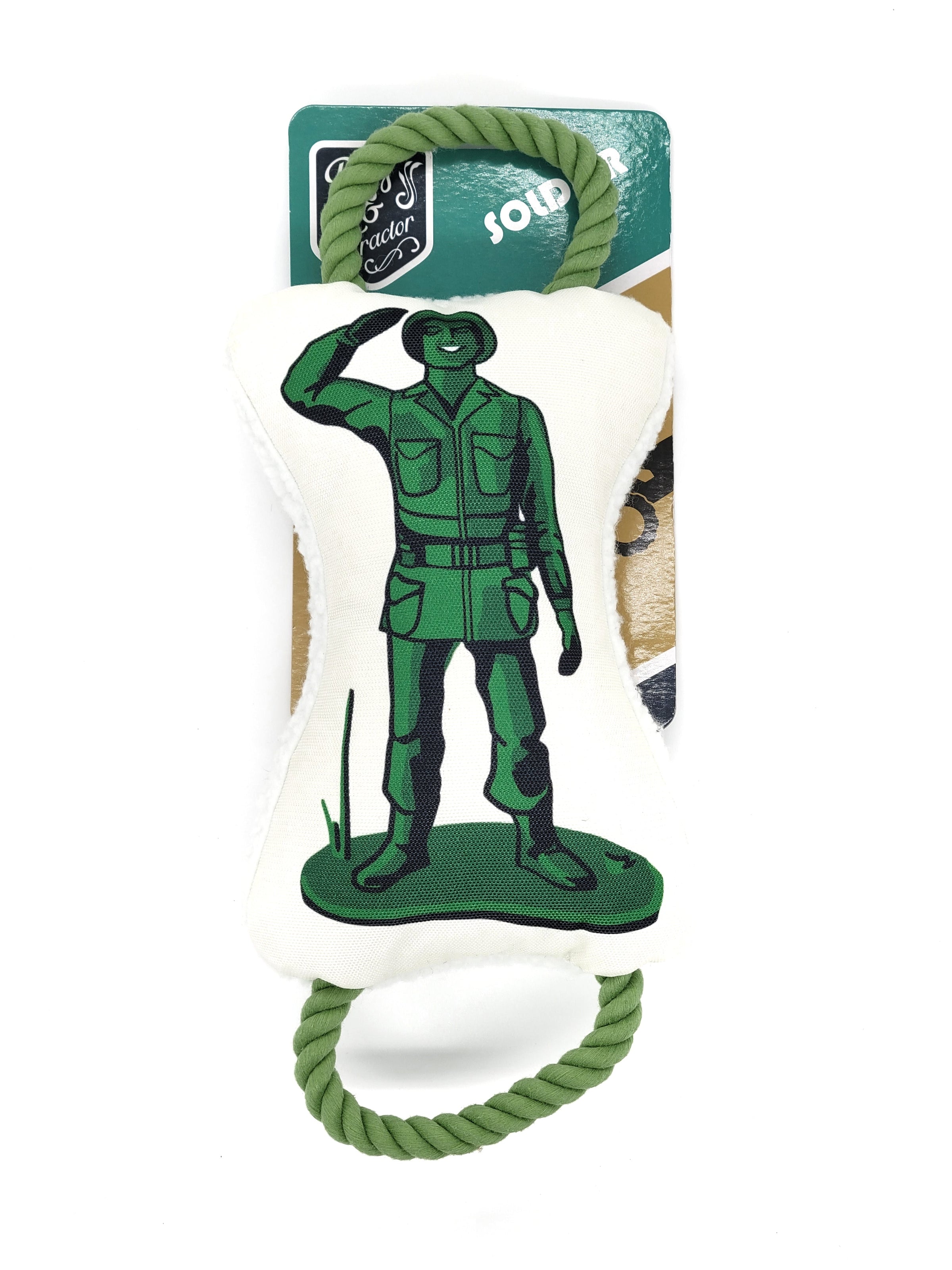 Retro Soldier with Squeaker & Crinkle Paper Plush Dog Toy - BIG FRENCHIES
