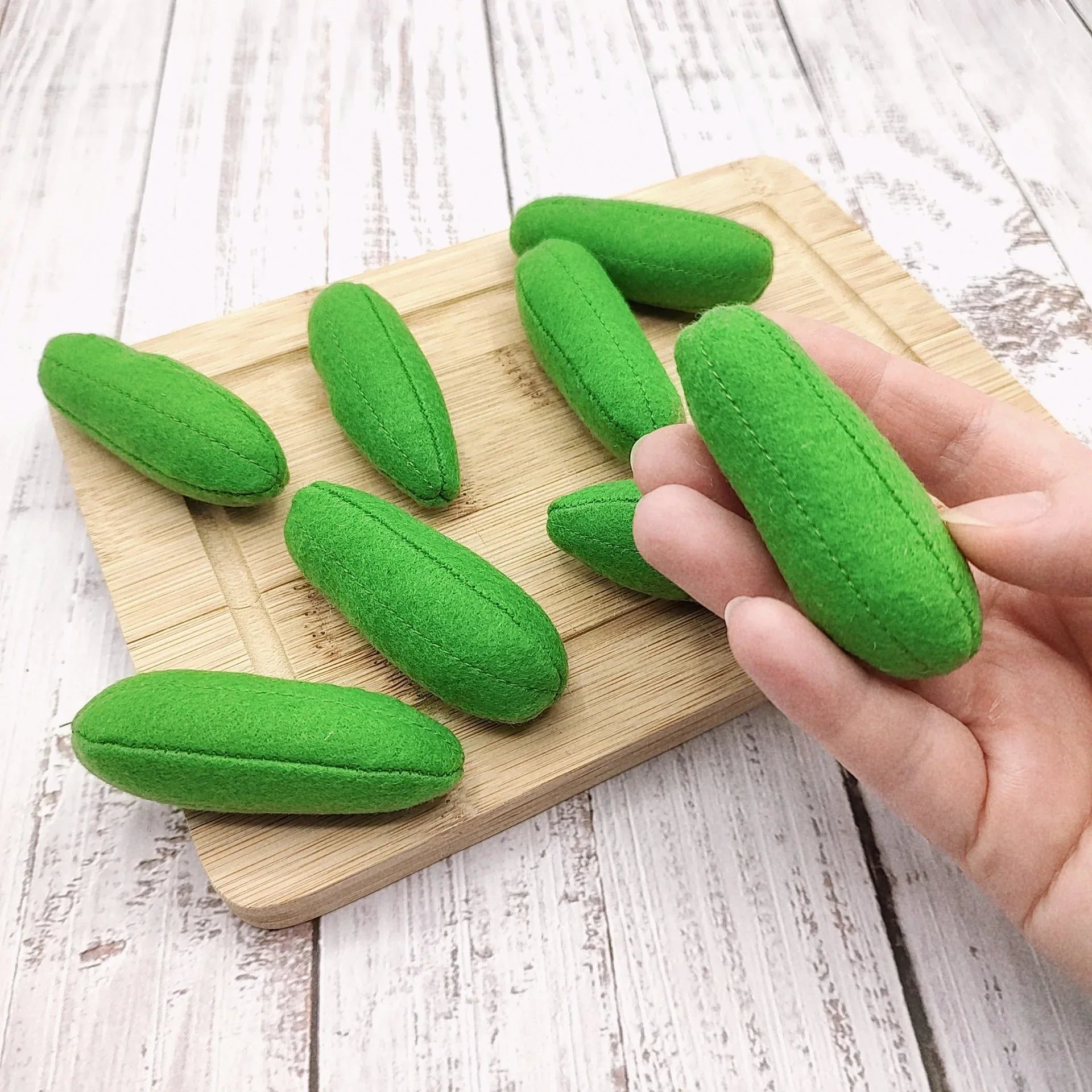 Mini cucumber felt play food vegetable - BIG FRENCHIES