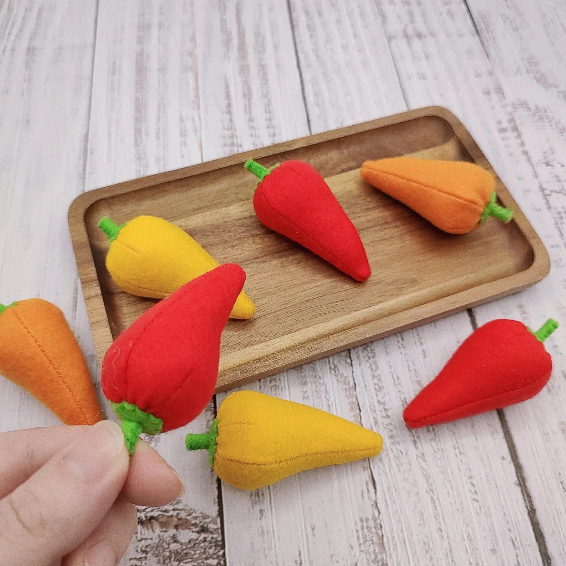 Mini sweet pepper felt play food vegetable - BIG FRENCHIES