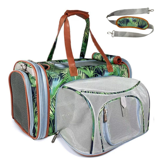 Mr. Peanut's Gold Series Standard Size Airline Compliant Expandable Pet Carrier - Prints Edition - BIG FRENCHIES