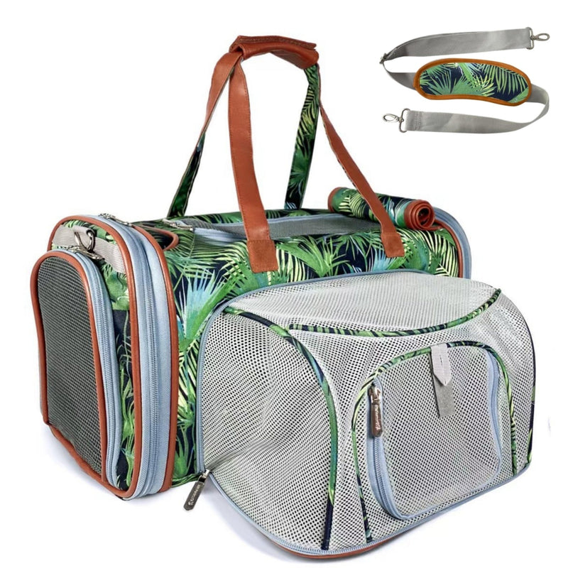Mr. Peanut's Gold Series Standard Size Airline Compliant Expandable Pet Carrier - Prints Edition - BIG FRENCHIES