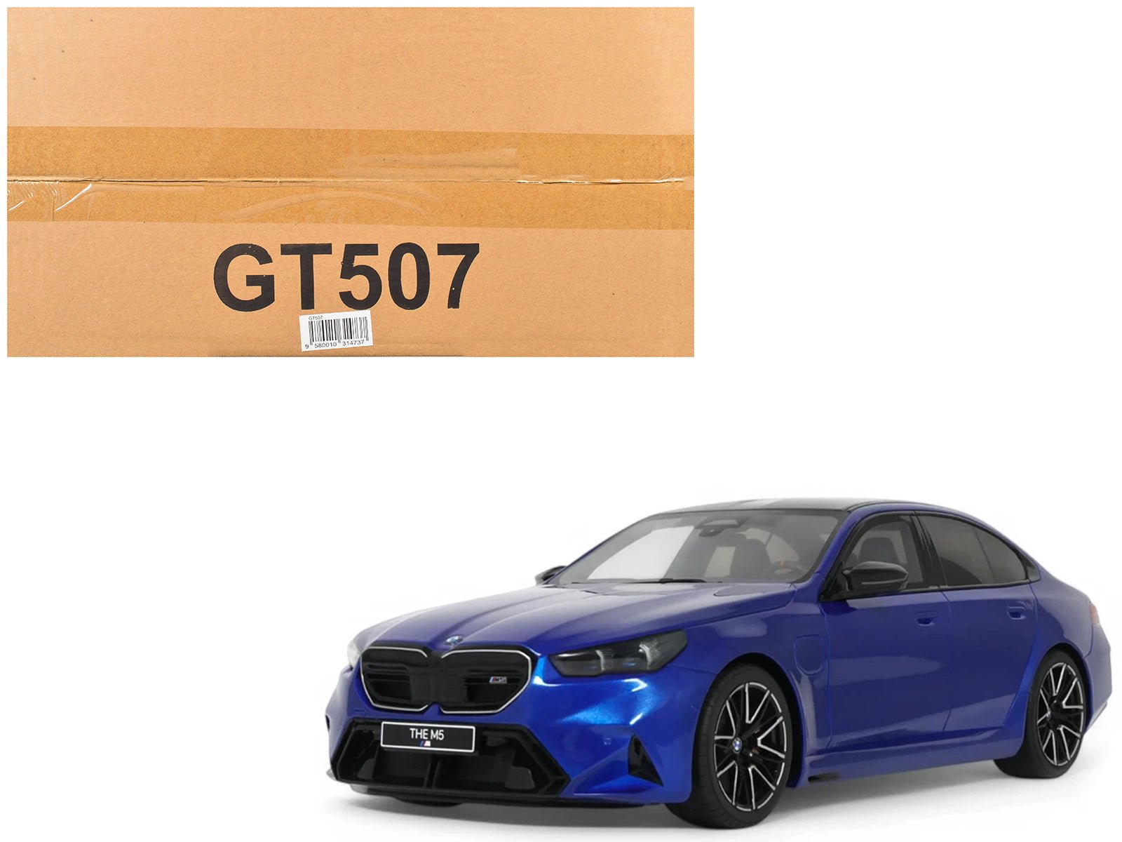 2024 BMW M5 (G90) Marina Bay Blue Metallic with Black Top 1/18 Model Car by GT Spirit  free shipping USA