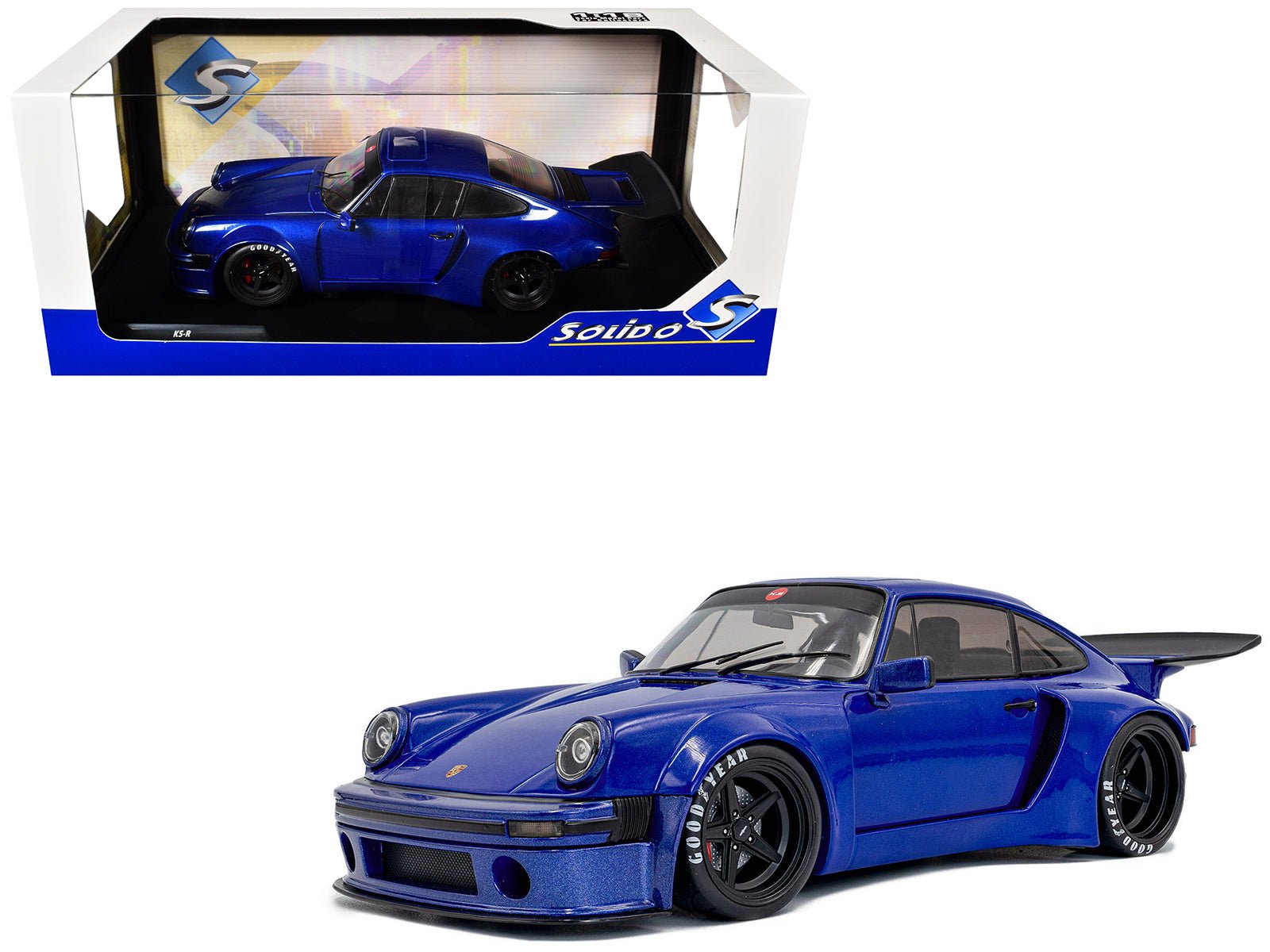 2024 Porsche 911 KS-R by Khyzyl Saleem Dark Blue Metallic 1/18 Diecast Model Car by Solido  free shipping USA