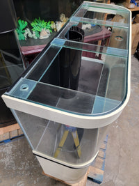 220 Gallon Panoramic Reef-Ready Curved Glass Aquarium With Marble Finish Stand