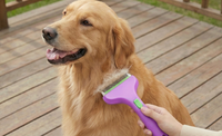 CalmCare Grooming Brush with One-Click Fur Release by Dr. Milou
