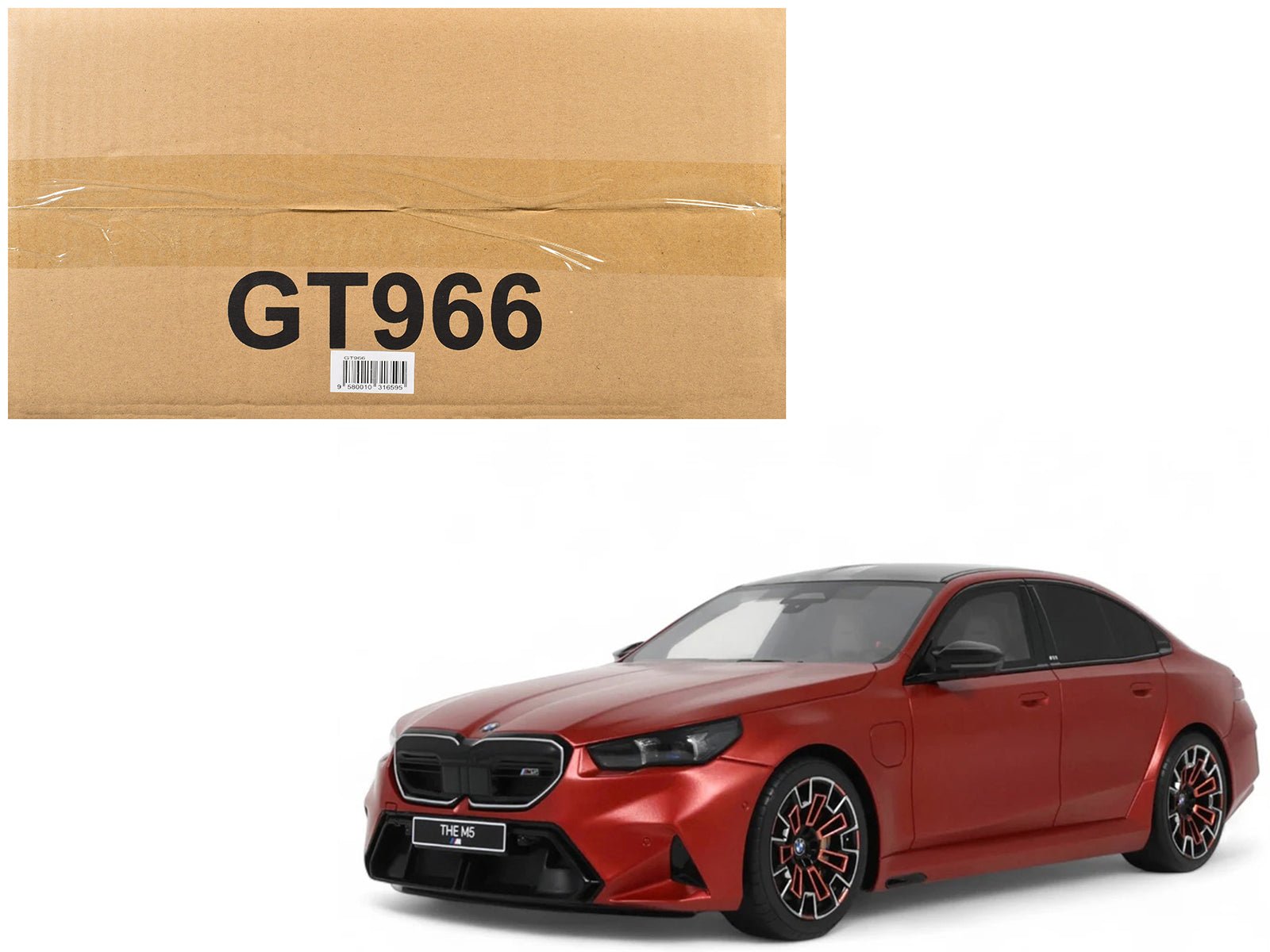 2025 BMW M5 (G90) Pebble Beach Edition Fire Orange Metallic with Black Top 1/18 Model Car by GT Spirit  free shipping USA