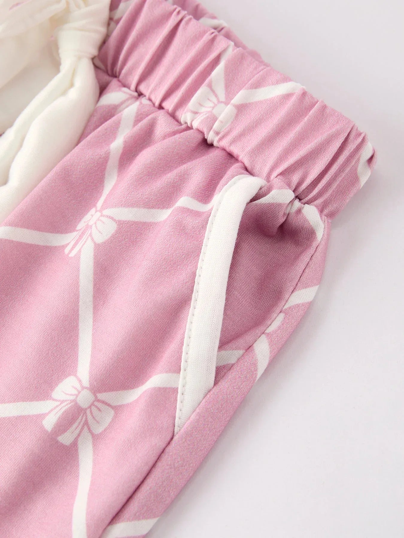 Mommy & me Autumn Check Bow Girls Lapel Pajamas - BIG FRENCHIES