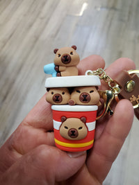 Capybara Bag Clip w/Keychain