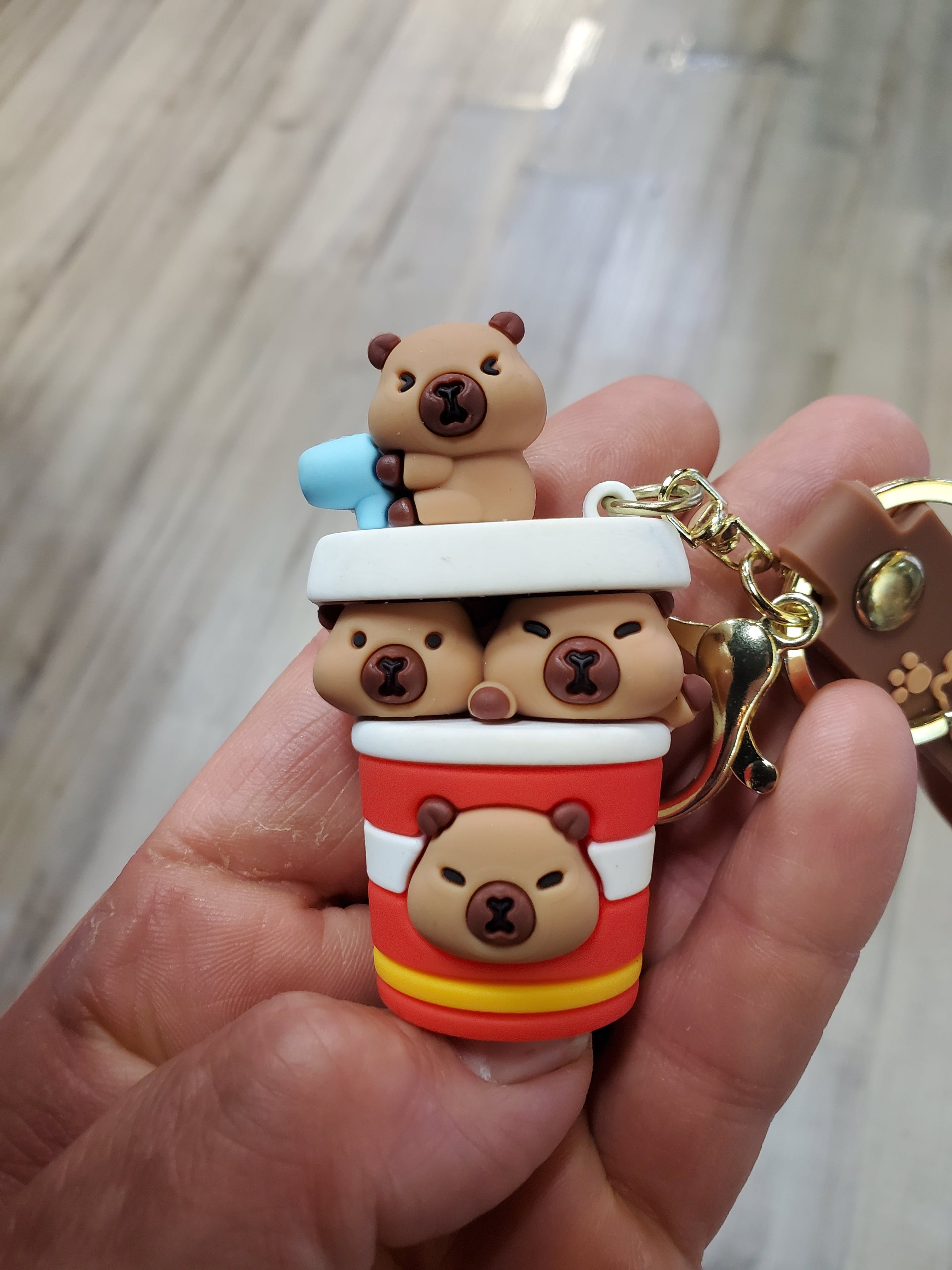 Capybara Bag Clip w/Keychain