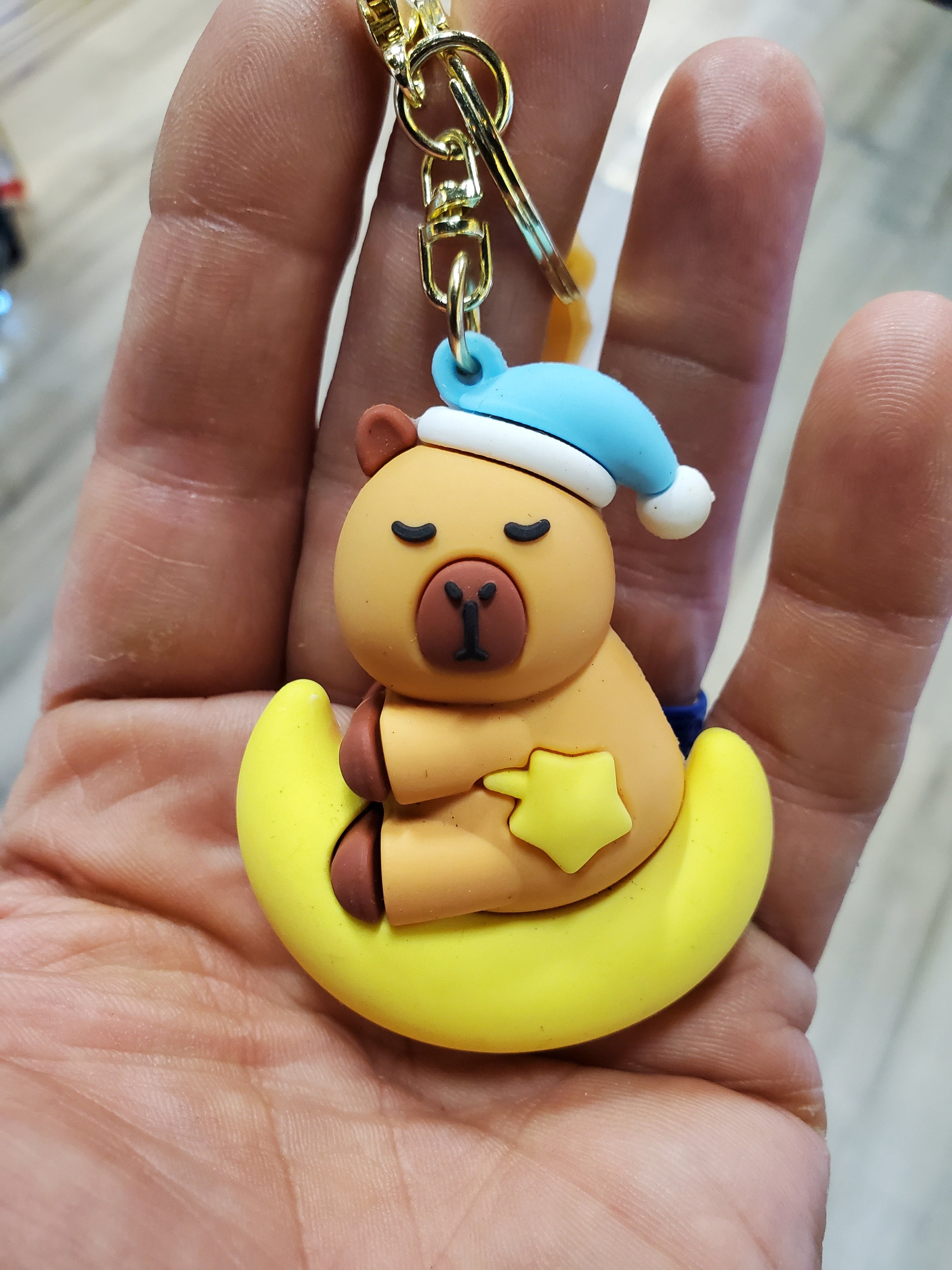 Capybara Bag Clip w/Keychain
