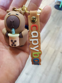 Capybara Bag Clip w/Keychain