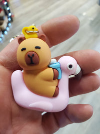 Capybara Bag Clip w/Keychain