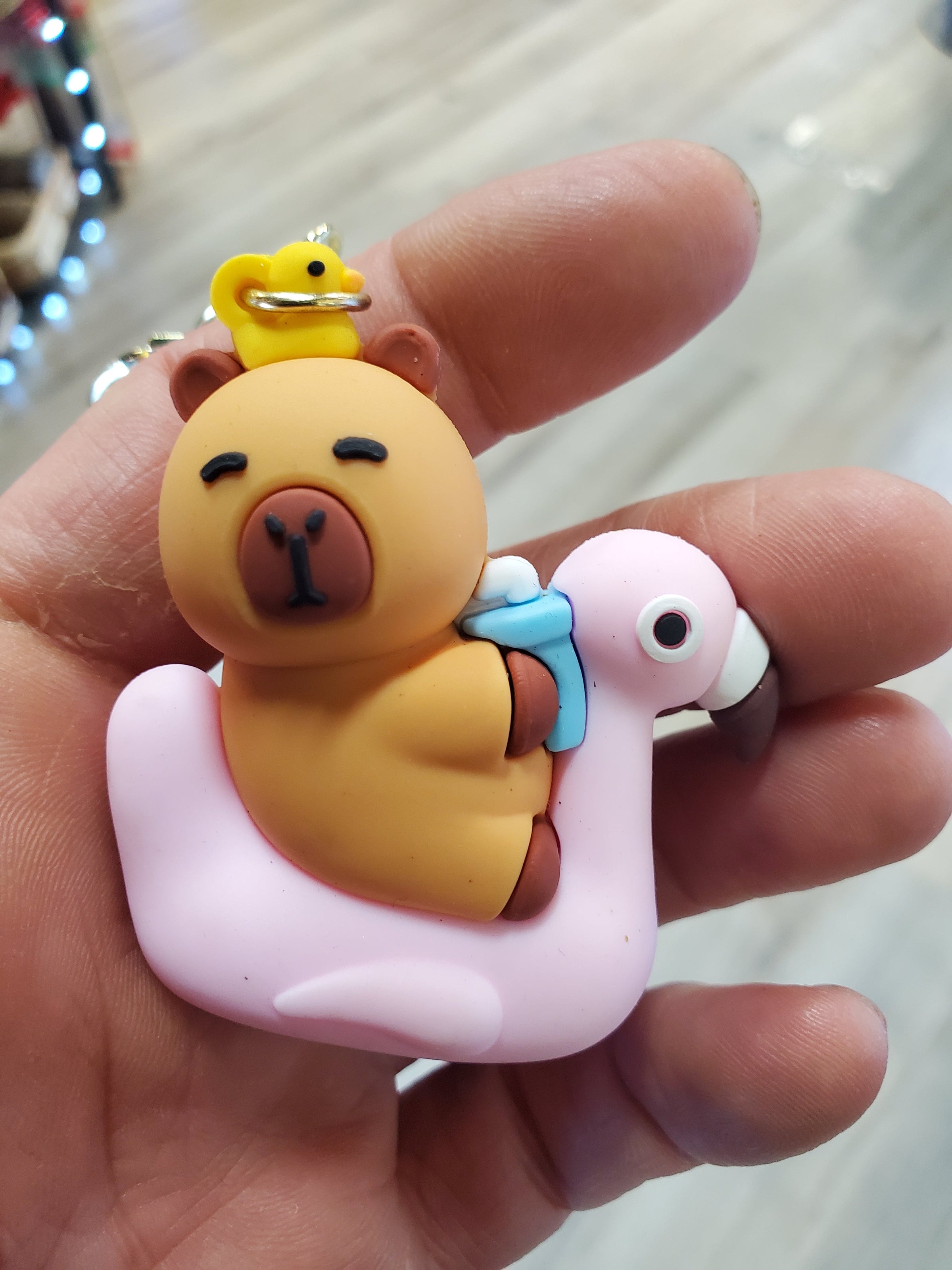 Capybara Bag Clip w/Keychain