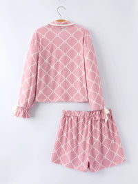 Mommy & me Autumn Check Bow Girls Lapel Pajamas - BIG FRENCHIES
