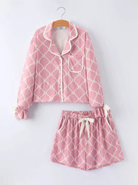 Mommy & me Autumn Check Bow Girls Lapel Pajamas - BIG FRENCHIES