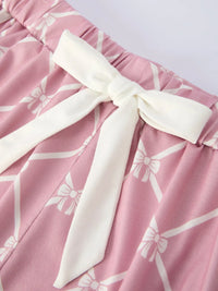Mommy & me Autumn Check Bow Girls Lapel Pajamas - BIG FRENCHIES