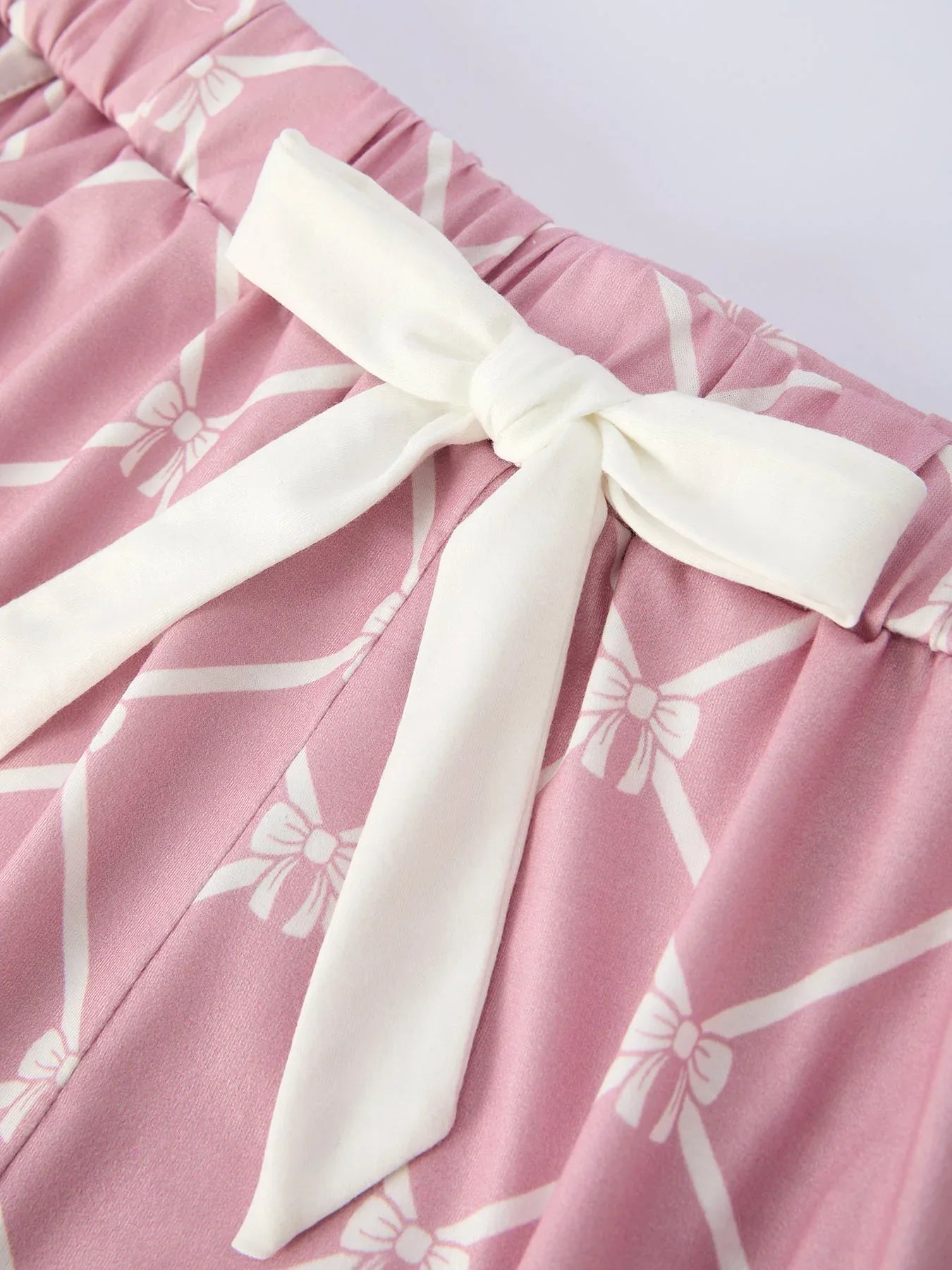 Mommy & me Autumn Check Bow Girls Lapel Pajamas - BIG FRENCHIES