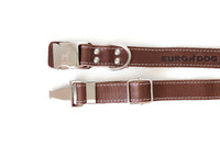 Pro Line Quick-Release Chocolate Leather Dog Collar with Metal Buckle - BIG FRENCHIES