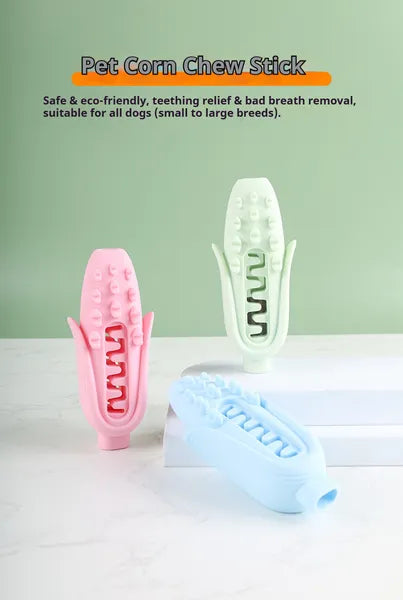 Pet Corn Chew Stick For Dogs, Food-Grade Silicone Teething Toy, Durable Bite-Resistant Dog Chew Toy For Small To Large B