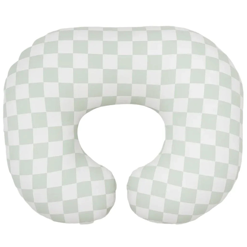 Leaf Green & White Checkered Nursing Pillow Cover - BIG FRENCHIES