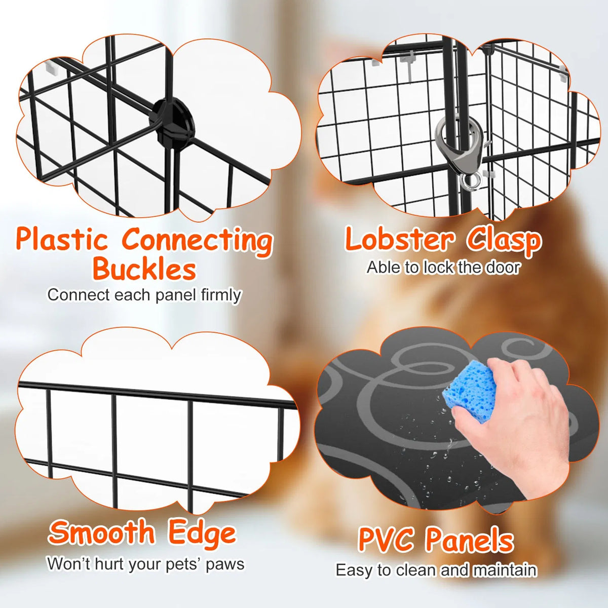 2Tier Cat Cage Playpen Indoor Pet Enclosures Kitten Kennel House Detachable Cat Crate with Climbing Ladder 2 Doors for 1