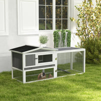 Hutch 2-Story Bunny Cage, Guinea Pig Cage Indoor Outdoor, Small Animal House With Slide Out Tray, For Rabbits, Chickens,