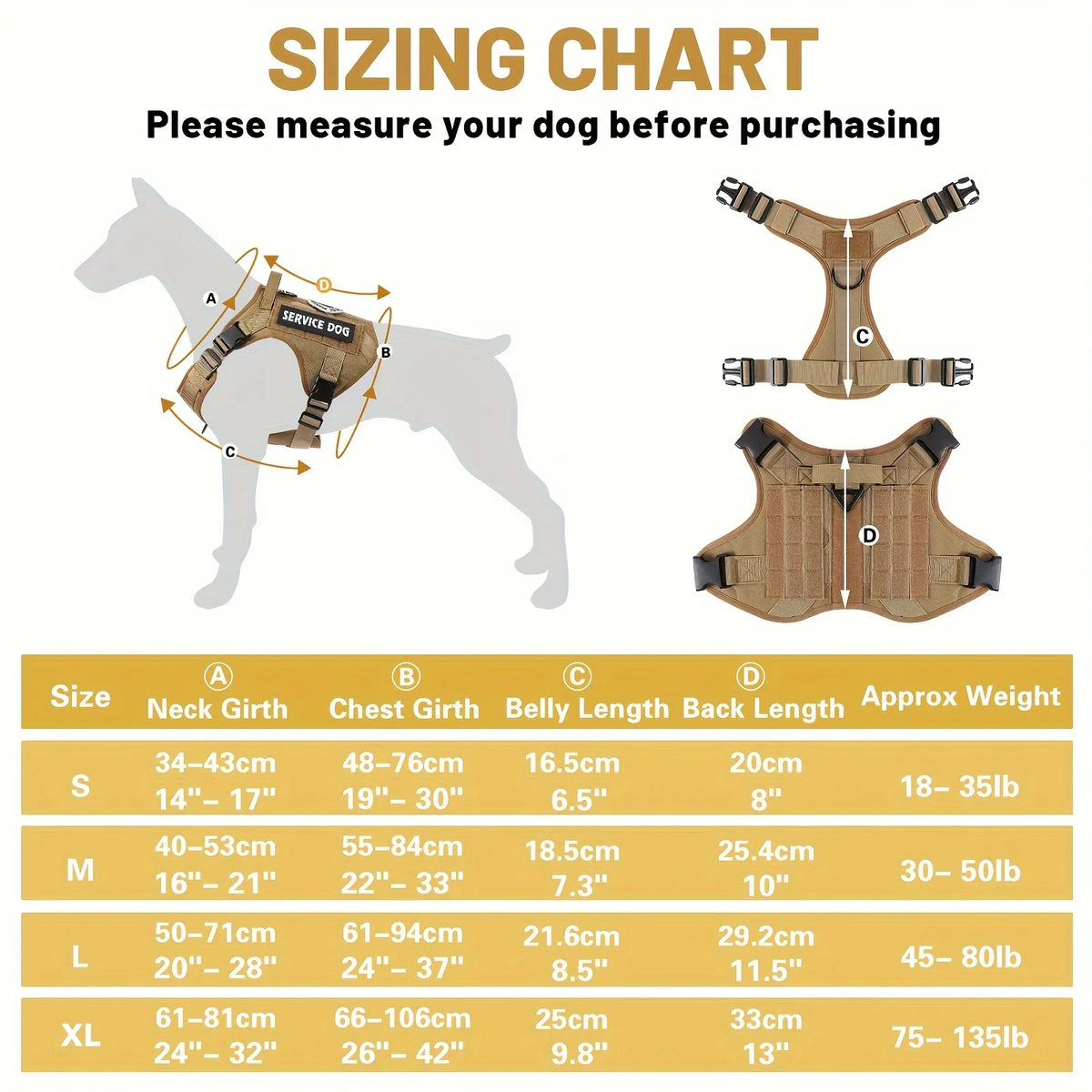 American Local Tactical Pet Boobs Service Dog Harness Vest Adjustable Reflective Dog Harness Metal Buckle Hiking Trainin
