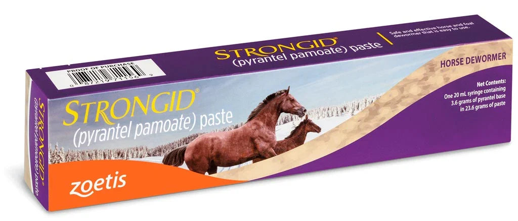 Strongid Paste Pyrantel Pamoate Horses Wormer Safe Foals Mares Care 20mL