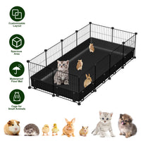 DIY Assemble Metal Small Pet Play Enclosure Multiple Layout Options,Small Animal Playpen DIY Metal Pet Enclosure with 20