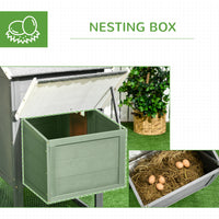 118" Extra Large Chicken Coop with Asphalt Roof, Wooden Hen Run with Slide-Out Tray and Nesting Box, Chicken Hutch for 3