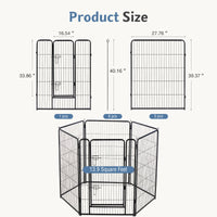 Metal Material, Foldable Pet Fence With A Door, Suitable For Small, Medium And Large-sized Dogs Outdoors