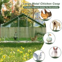 Large Metal Chicken Coop, Walk-in Chicken Run,Galvanized Wire Poultry Chicken Hen Pen Cage, Rabbits Duck Cages With Wate