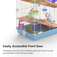 5 Tiers Hamster Cage Portable with Exercise Wheels Play Tube Water Bottle Dishes House Ladder for Gerbils, Green