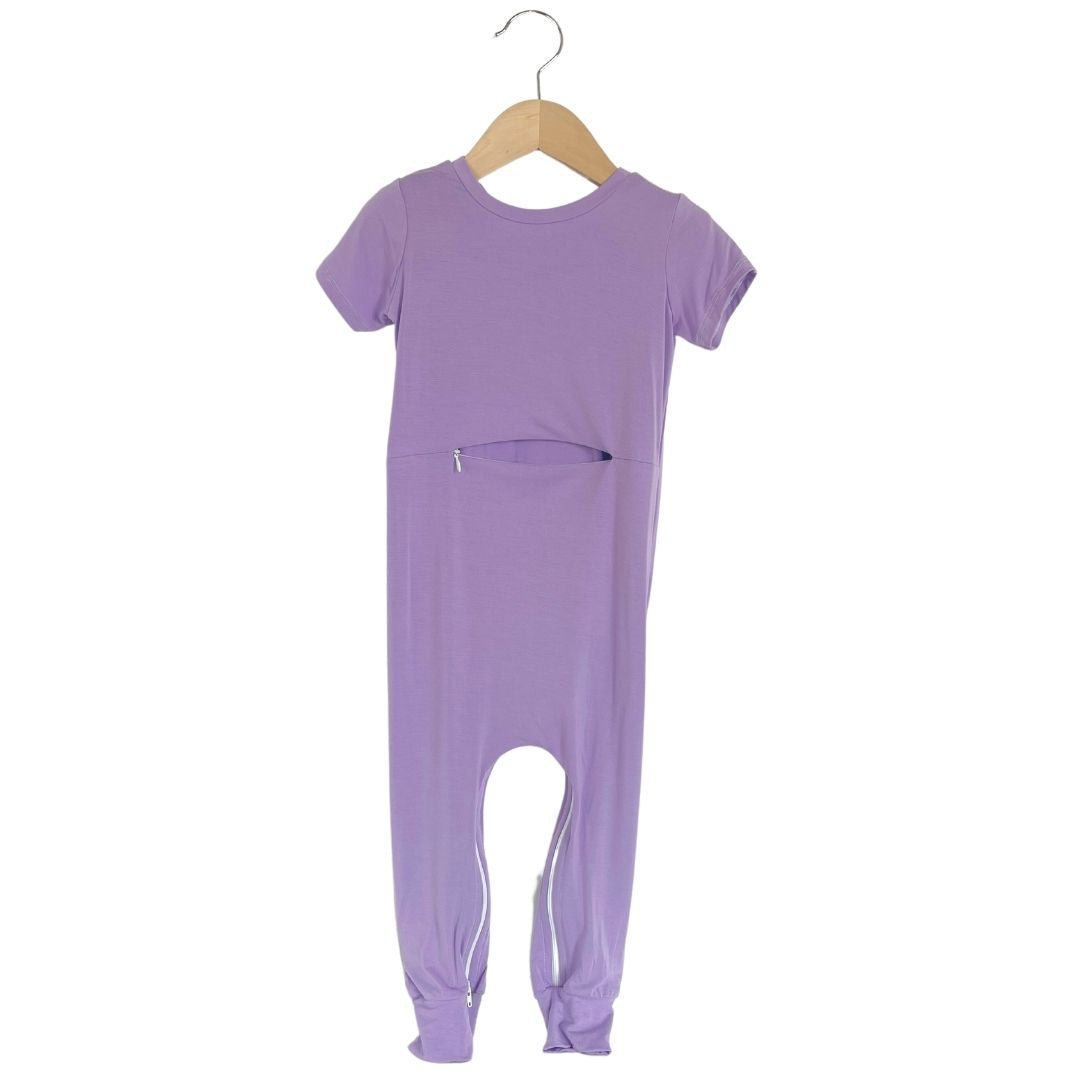 Lavender Bamboo Lyocell Romper with G-Tube Access
