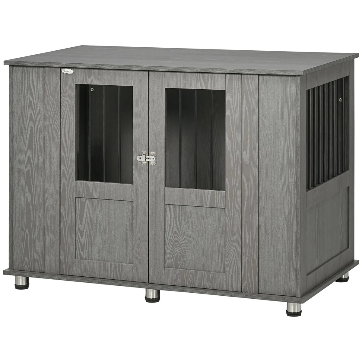 Dog Crate Furniture with Lockable Magnetic Door, Adjustable feet for Extra Large, Medium & Small Dogs, Indoor Use, Grey