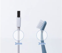 Kitteney Pet Toothbrush for Dogs, Cats with 0.06mm Super Soft Bristles, Head Replaceable, Double Headed Toothbrush for Small to Large Teeth, Easy Teeth Cleaning & Dental Care (Gray)