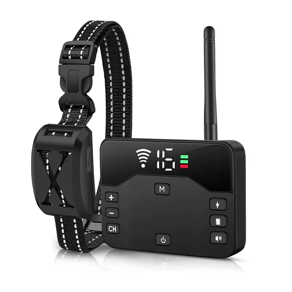 Wireless Electric Dog Fence Waterproof Pet Shock Boundary Containment System Electric Training Collar For Small Medium L