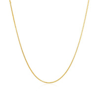 14k Yellow Gold Diamond Cut Round Wheat Chain 0.6mm